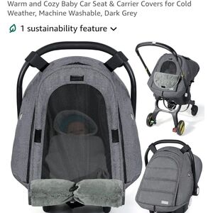 Dark Grey Baby Car Seat & Carrier Covers